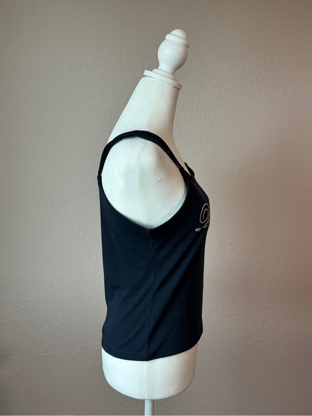 Baby Phat Rhinestone Heart Tank Top Navy Blue Size Large NWT - Picture 3 of 5